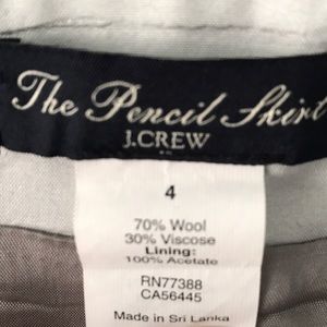 J Crew gray wool pencil skirt